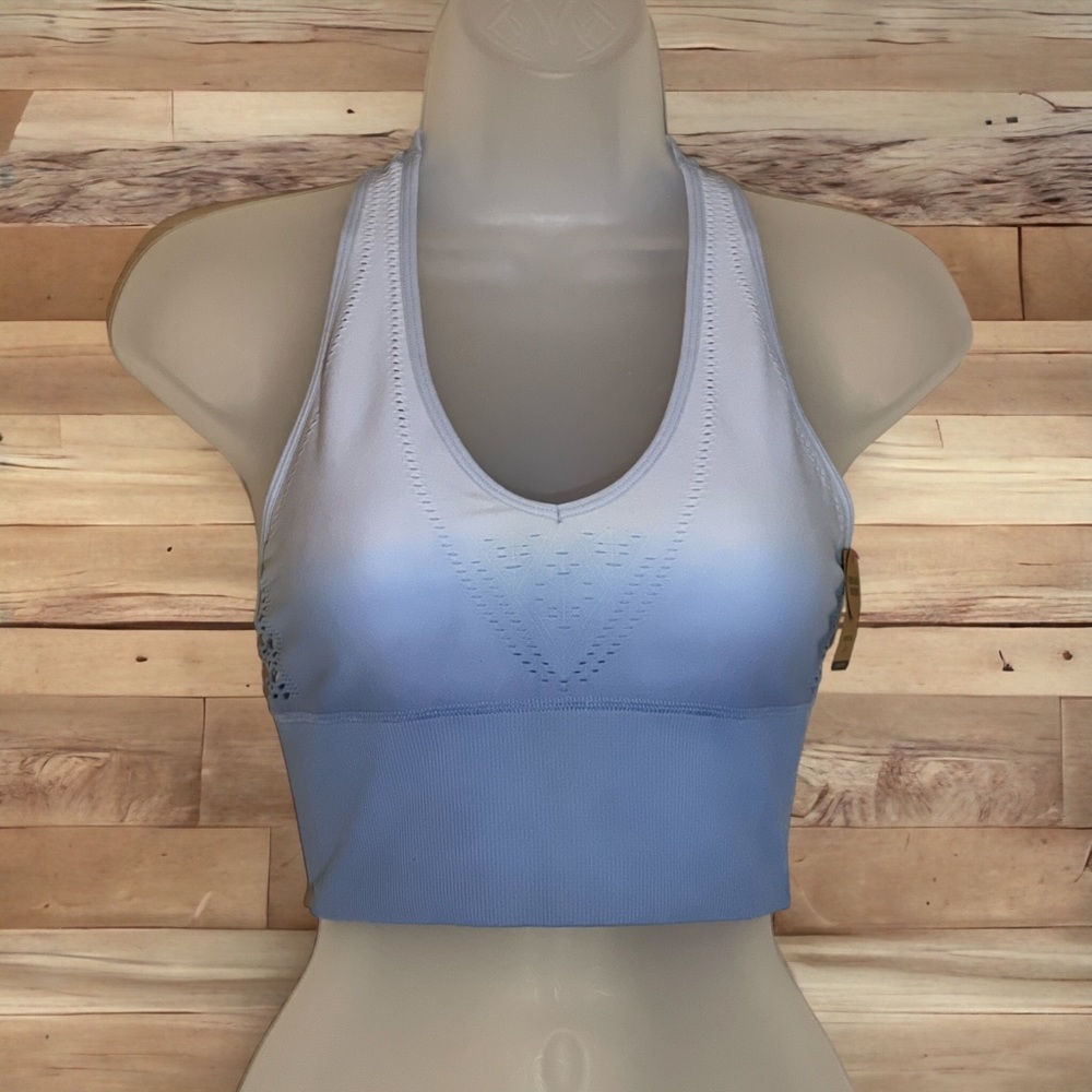 PINK Victoria's Secret Purple-Blue Ombre Racerback Seamless Sports Bra NWT Small